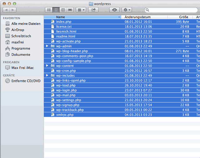 Die Dateien im Download