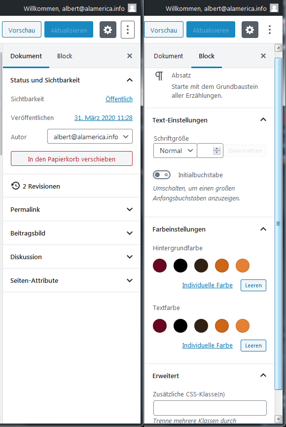 Seiten veröffentlichen